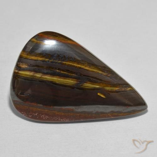 39.70 ct Multicolor Tiger's Eye Matrix Stone, Natural Tiger's Eye Matrix in Pear Cabochon Shape for Sale