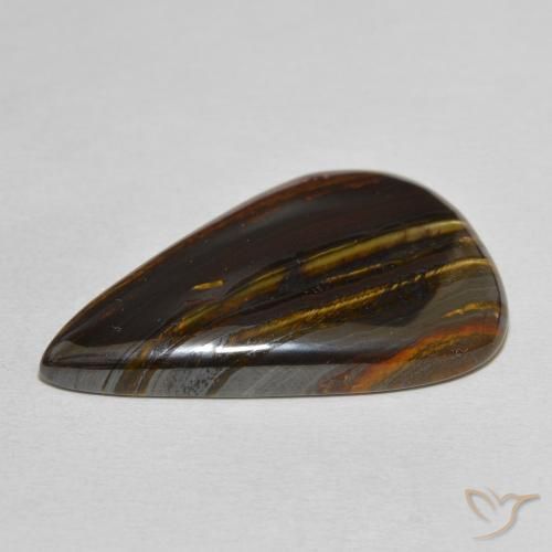 Tiger's Eye Matrix Gemstone in 34.1 x 22 mm Size for Sale, Tiger's Eye Matrix Stone in Multicolor Color