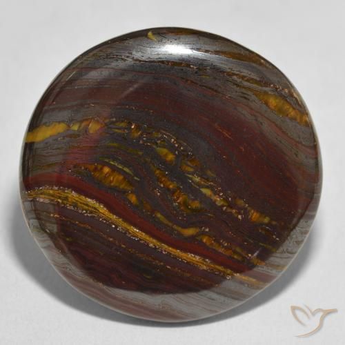 48.13ct Natural Multicolor Tiger's Eye Matrix, Round, Opaque