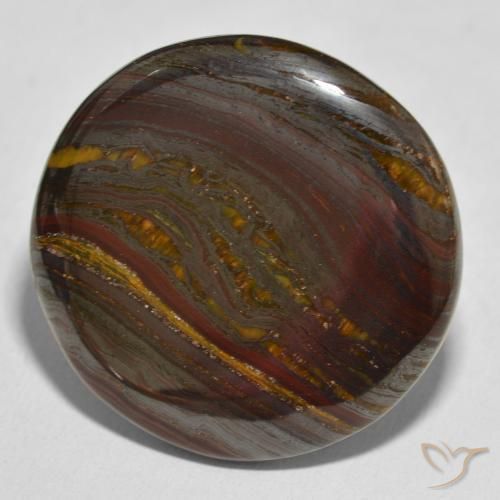 48.13 ct Multicolor Tiger's Eye Matrix Stone, Natural Tiger's Eye Matrix in Round Cabochon Shape for Sale