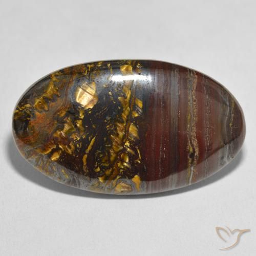 48.77ct Natural Multicolor Tiger's Eye Matrix, Oval, Opaque
