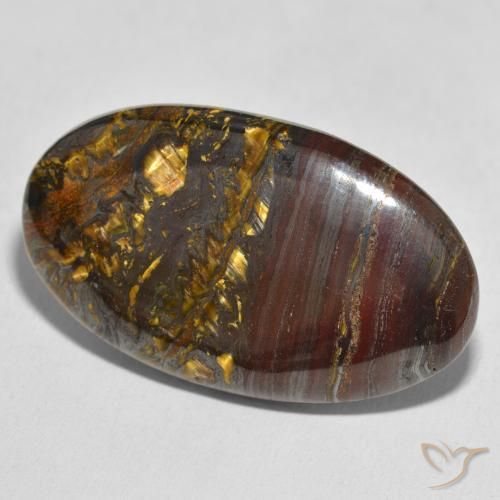 48.77 ct Multicolor Tiger's Eye Matrix Stone, Natural Tiger's Eye Matrix in Oval Cabochon Shape for Sale