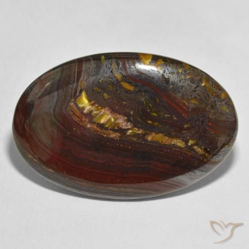 49.04ct Natural Multicolor Tiger's Eye Matrix, Oval, Opaque