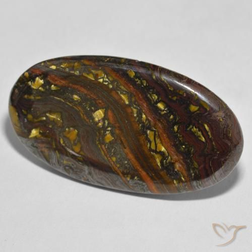 49.22 ct Multicolor Tiger's Eye Matrix Stone, Natural Tiger's Eye Matrix in Oval Cabochon Shape for Sale
