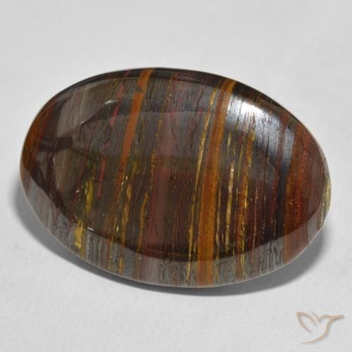 63.94 ct Multicolor Tiger's Eye Matrix Stone, Natural Tiger's Eye Matrix in Oval Cabochon Shape for Sale