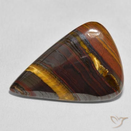 25.07ct Natural Multicolor Tiger's Eye Matrix, Pear Shape, Opaque