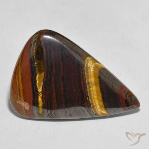 25.07 ct Multicolor Tiger's Eye Matrix Stone, Natural Tiger's Eye Matrix in Pear Cabochon Shape for Sale