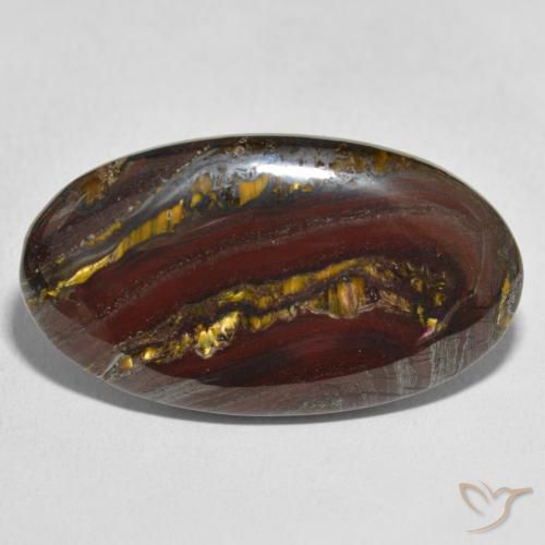 40.84ct Natural Multicolor Tiger's Eye Matrix, Oval, Opaque