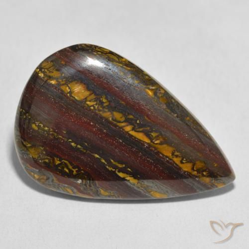 26.73 ct Multicolor Tiger's Eye Matrix Stone, Natural Tiger's Eye Matrix in Pear Cabochon Shape for Sale