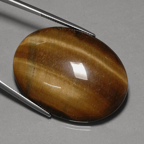 75.77 ct Brown Tiger's Eye Stone, Natural Tiger's Eye in Oval Cabochon Shape for Sale