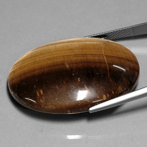Tiger's Eye Gemstone in 40.1 x 30 mm Size for Sale, Tiger's Eye Stone in Gold Brown Color
