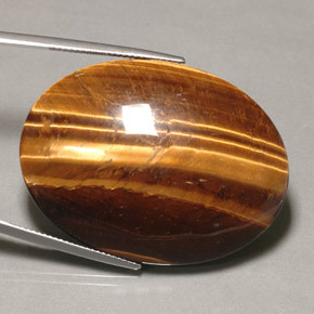 74.22 ct Brown Tiger's Eye Stone, Natural Tiger's Eye in Oval Cabochon Shape for Sale