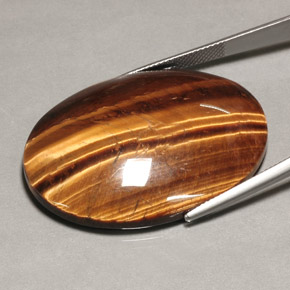 Tiger's Eye Gemstone in 39.9 x 30 mm Size for Sale, Tiger's Eye Stone in Gold Brown Color