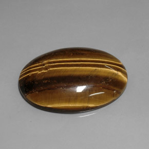 76.92 ct Brown Tiger's Eye Gemstone, Tiger's Eye Gem in Oval Cabochon Shape for Sale.