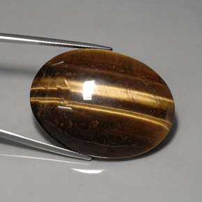 76.92 ct Brown Tiger's Eye Stone, Natural Tiger's Eye in Oval Cabochon Shape for Sale