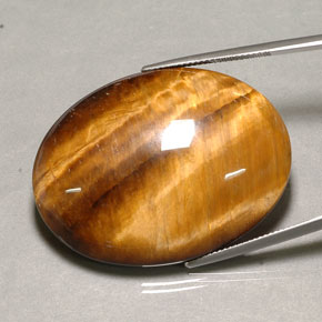 80.37 ct Brown Tiger's Eye Stone, Natural Tiger's Eye in Oval Cabochon Shape for Sale