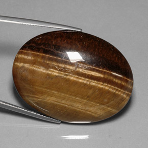 80.28 ct Brown Tiger's Eye Stone, Natural Tiger's Eye in Oval Cabochon Shape for Sale