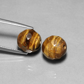 14.84 ct Brown Tiger's Eye Stone, Natural Tiger's Eye in Drilled Faceted Sphere Shape for Sale