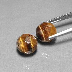 Tiger's Eye Gemstone in 10.2 mm Size for Sale, Tiger's Eye Stone in Gold Brown Color