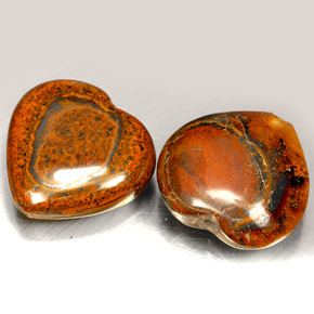 17.74 ct Multicolor Tiger's Eye Stone, Natural Tiger's Eye in Heart Cabochon with Hole Shape for Sale