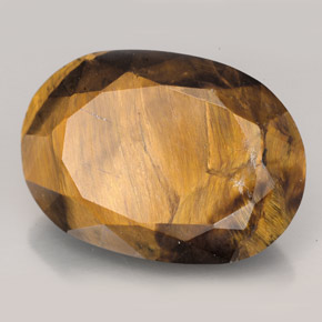 23.17 ct Brown Tiger's Eye Stone, Natural Tiger's Eye in Oval Facet Shape for Sale
