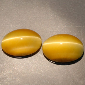 Tiger's Eye Gemstone in 14 x 10 mm (calibrated) Size for Sale, Tiger's Eye Stone in Gold Color