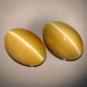 Tiger's Eye Gemstone in 14 x 10 mm (calibrated) Size for Sale, Tiger's Eye Stone in Gold Color