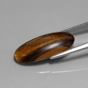 Tiger's Eye Gemstone in 22.2 x 10.4 mm Size for Sale, Tiger's Eye Stone in Gold Brown Color