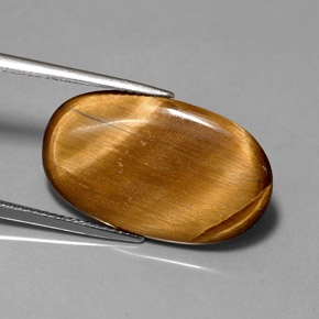 10.07 ct Brown Tiger's Eye Gemstone, Tiger's Eye Gem in Oval Cabochon Shape for Sale.