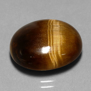 11.35 ct Brown Tiger's Eye Gemstone, Tiger's Eye Gem in Oval Cabochon Shape for Sale.