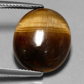 11.35 ct Brown Tiger's Eye Stone, Natural Tiger's Eye in Oval Cabochon Shape for Sale