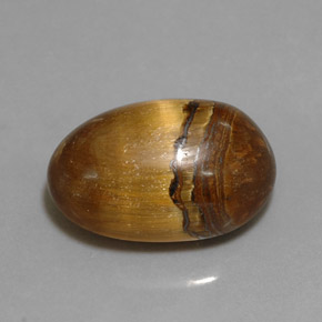 12.90 ct Brown Tiger's Eye Gemstone, Tiger's Eye Gem in Oval Cabochon Shape for Sale.