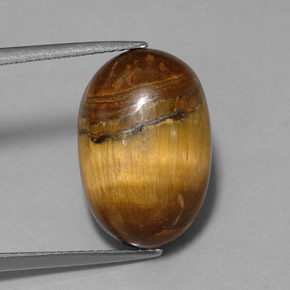 12.90 ct Brown Tiger's Eye Stone, Natural Tiger's Eye in Oval Cabochon Shape for Sale