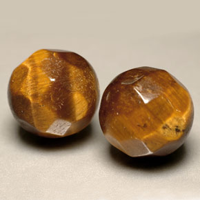 14.34 ct Brown Tiger's Eye Gemstone, Tiger's Eye Gem in Drilled Faceted Sphere Shape for Sale.