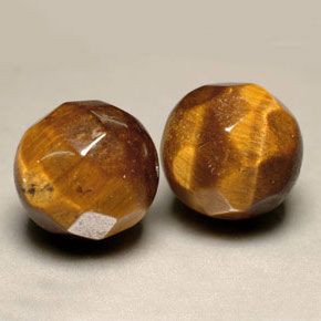 14.34 ct Brown Tiger's Eye Stone, Natural Tiger's Eye in Drilled Faceted Sphere Shape for Sale