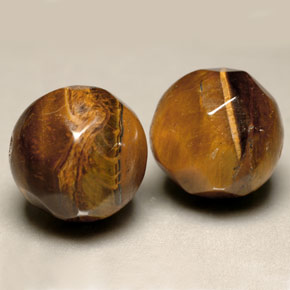 15.56 ct Brown Tiger's Eye Stone, Natural Tiger's Eye in Drilled Faceted Sphere Shape for Sale