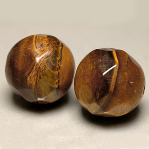 Tiger's Eye Gemstone in 10.6 mm Size for Sale, Tiger's Eye Stone in Gold Brown Color