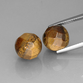15.15 ct Brown Tiger's Eye Stone, Natural Tiger's Eye in Drilled Faceted Sphere Shape for Sale
