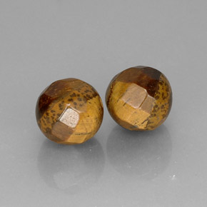 Tiger's Eye Gemstone in 10.5 x 10.3 mm Size for Sale, Tiger's Eye Stone in Gold Brown Color