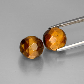 Tiger's Eye Gemstone in 10.4 mm Size for Sale, Tiger's Eye Stone in Gold Brown Color