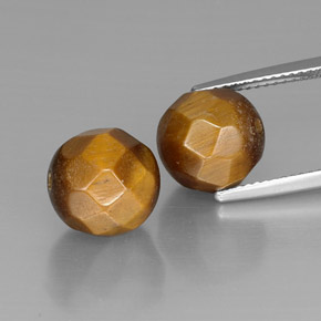 13.00 ct Brown Tiger's Eye Stone, Natural Tiger's Eye in Drilled Faceted Sphere Shape for Sale
