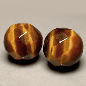 13.38 ct Brown Tiger's Eye Gemstone, Tiger's Eye Gem in Drilled Faceted Sphere Shape for Sale.
