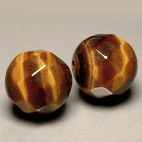 13.38 ct Brown Tiger's Eye Stone, Natural Tiger's Eye in Drilled Faceted Sphere Shape for Sale