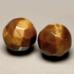 14.19 ct Brown Tiger's Eye Gemstone, Tiger's Eye Gem in Drilled Faceted Sphere Shape for Sale.