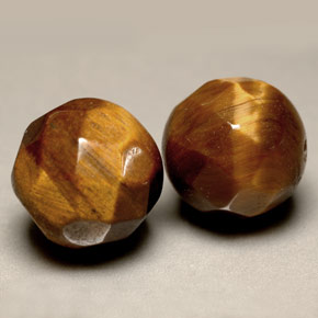14.19 ct Brown Tiger's Eye Stone, Natural Tiger's Eye in Drilled Faceted Sphere Shape for Sale