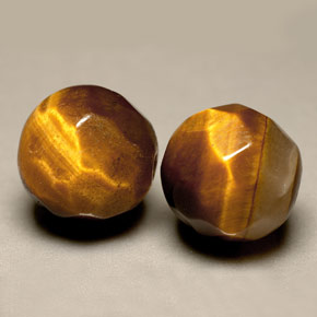 13.20 ct Brown Tiger's Eye Gemstone, Tiger's Eye Gem in Drilled Faceted Sphere Shape for Sale.