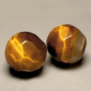 13.20 ct Brown Tiger's Eye Stone, Natural Tiger's Eye in Drilled Faceted Sphere Shape for Sale
