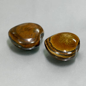 20.44 ct Multicolor Tiger's Eye Stone, Natural Tiger's Eye in Heart Cabochon with Hole Shape for Sale