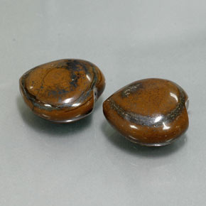 19.29 ct Multicolor Tiger's Eye Stone, Natural Tiger's Eye in Heart Cabochon with Hole Shape for Sale