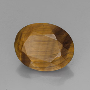 14.10 ct Brown Tiger's Eye Stone, Natural Tiger's Eye in Oval Facet Shape for Sale